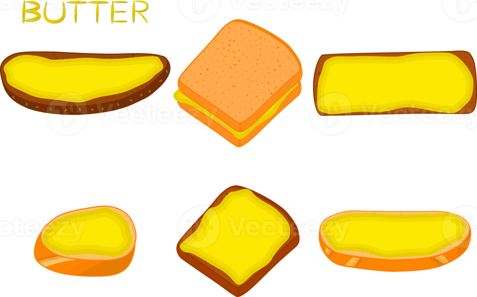 verschiedene süße schmackhafte Butter png