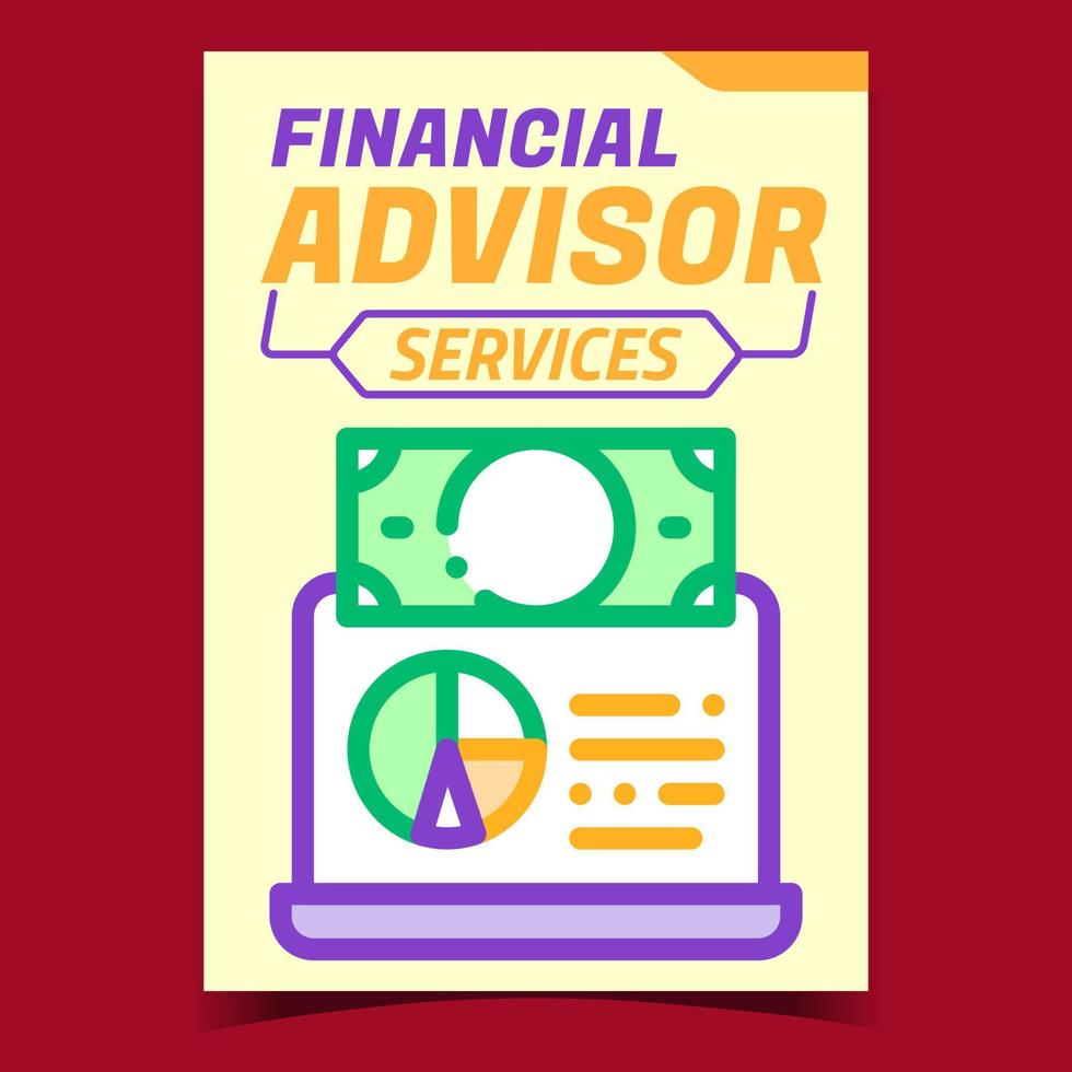 vector de banner de promoción de servicios de asesor financiero