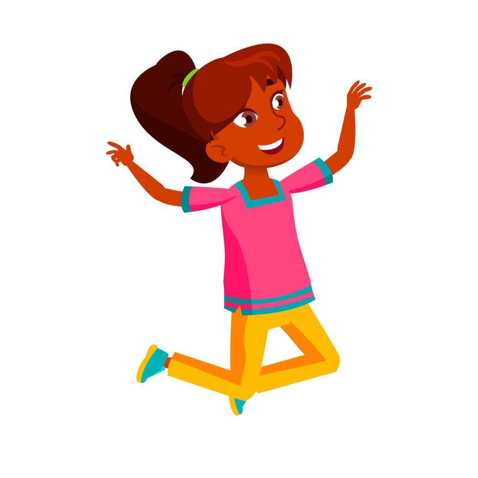 joy jumping teen girl vector