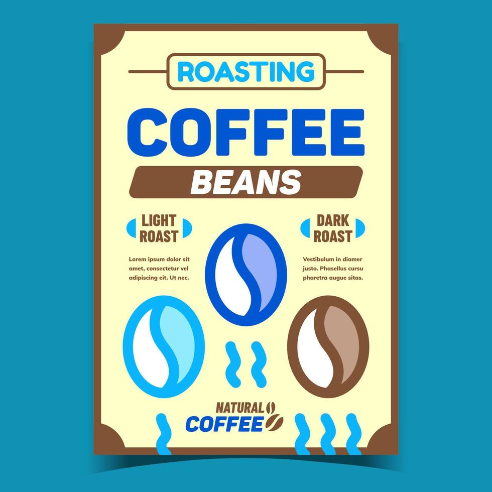 Roasting Coffee Beans Advertising Banner Vector