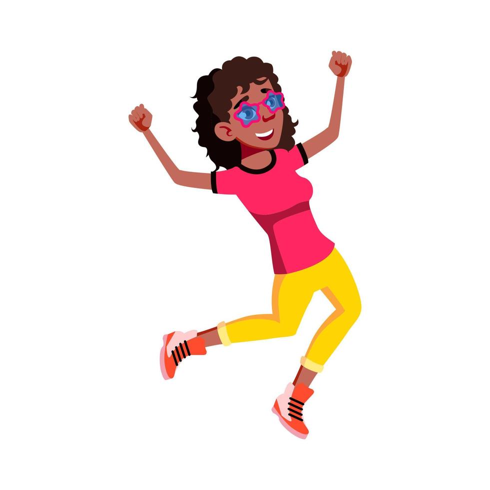 Girl Teen Dancing And Jumping On Party Vector