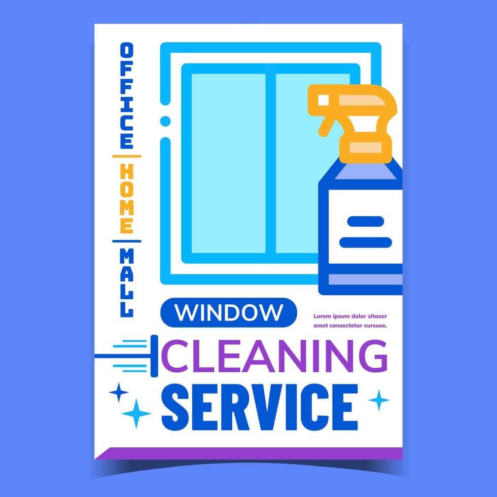 vector de banner de publicidad de servicio de limpieza de ventanas