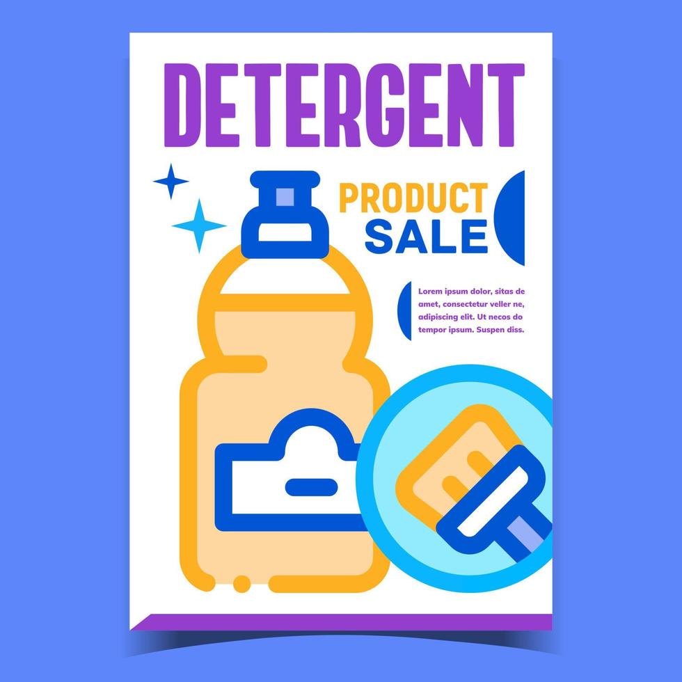 vector de cartel de publicidad de venta de producto detergente