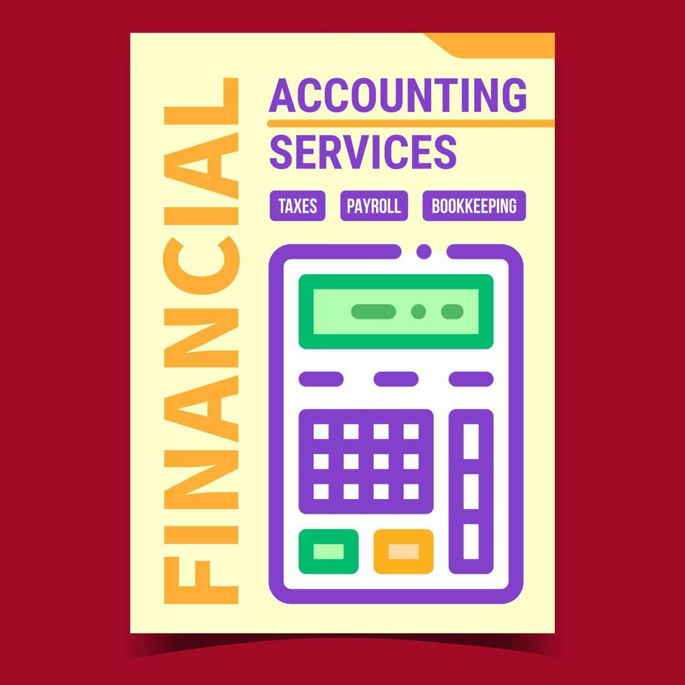 vector de banner promocional de servicios de contabilidad financiera