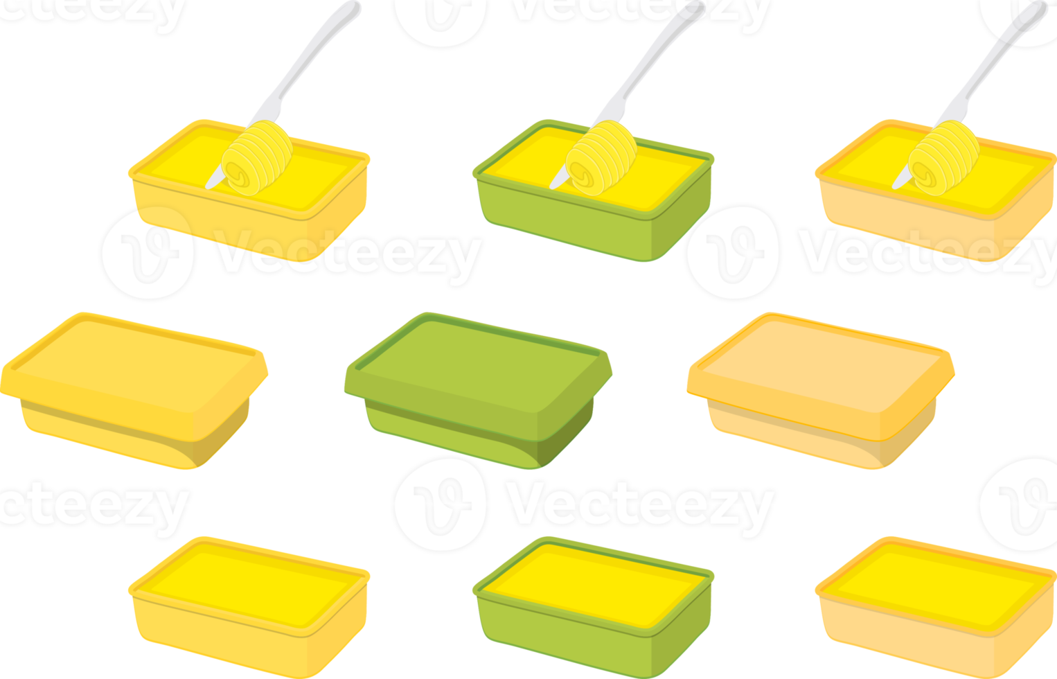 verschiedene süße schmackhafte Butter png