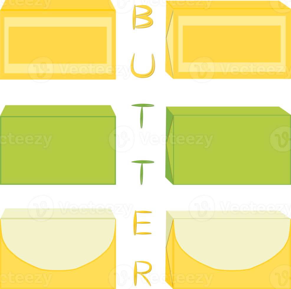 verschiedene süße schmackhafte Butter png