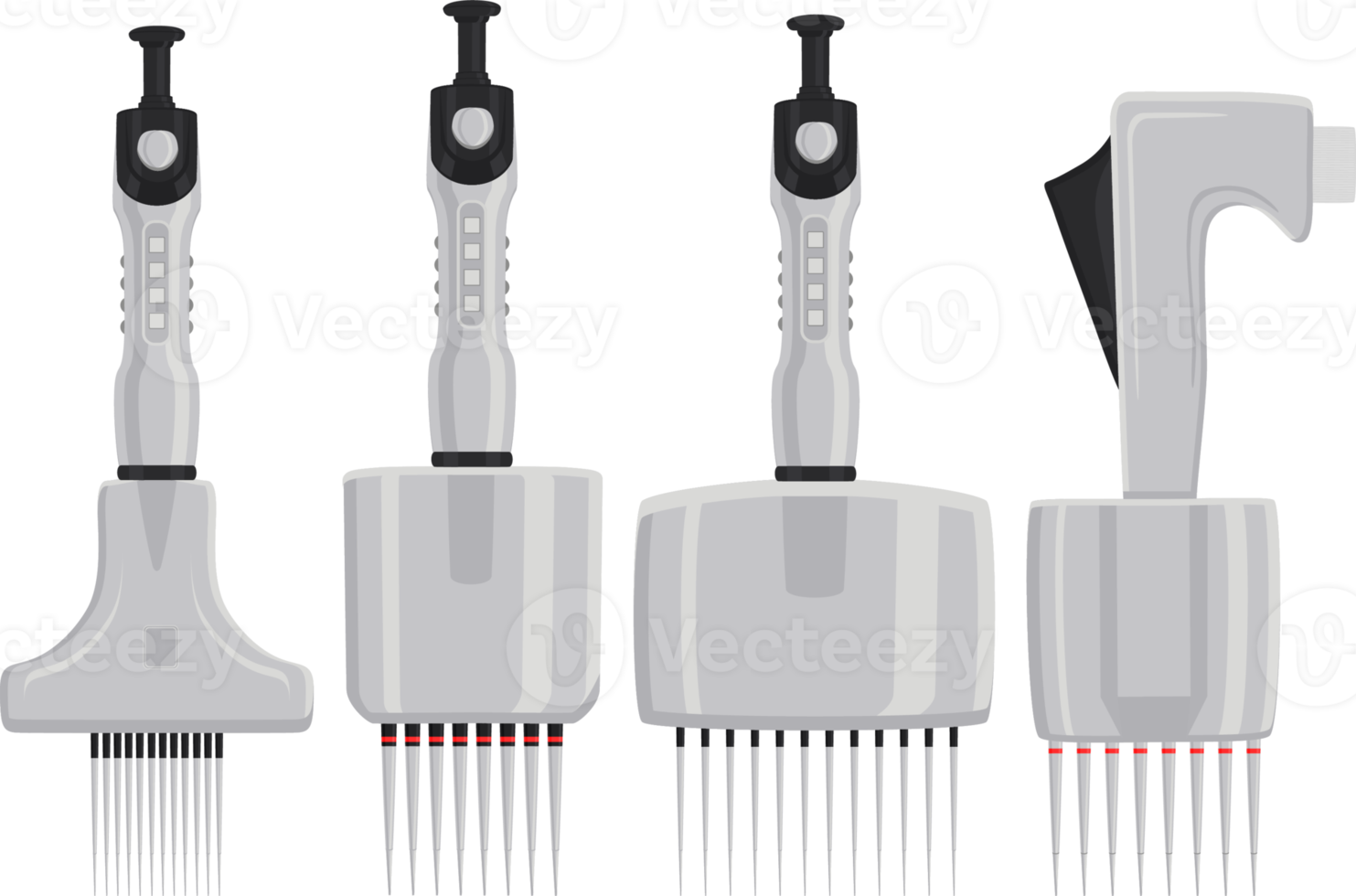 stort kit olika medicinska pipetter, dropper för laboratorium png