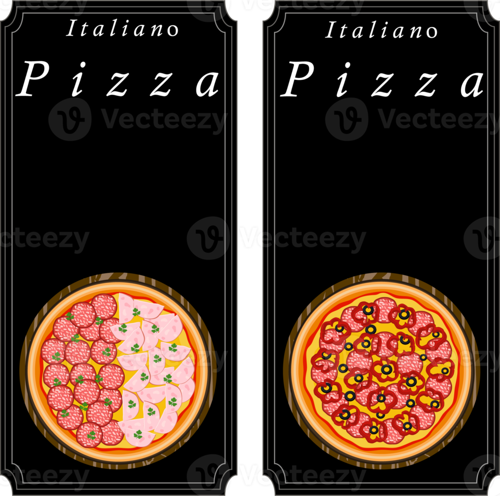 diverses pizzas savoureuses sucrées png