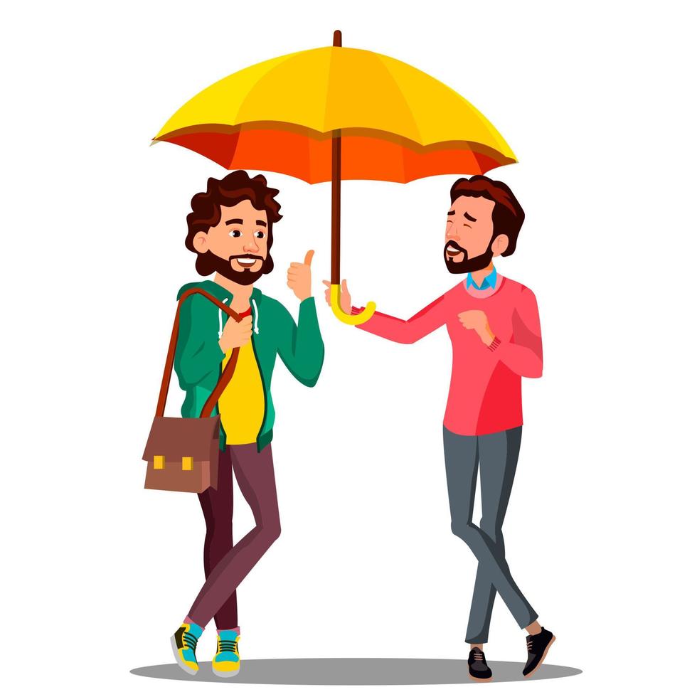 Client Insurance Cover, Office Worker Holding An Umbrella Over Head A Happy Client Vector. Isolated Illustration vector