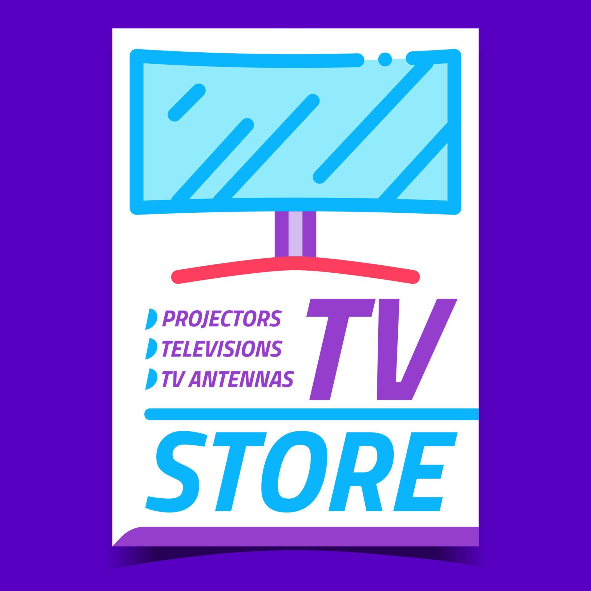Tv Retail Store Creative Promotional Poster Vector 17391883 Vector Art