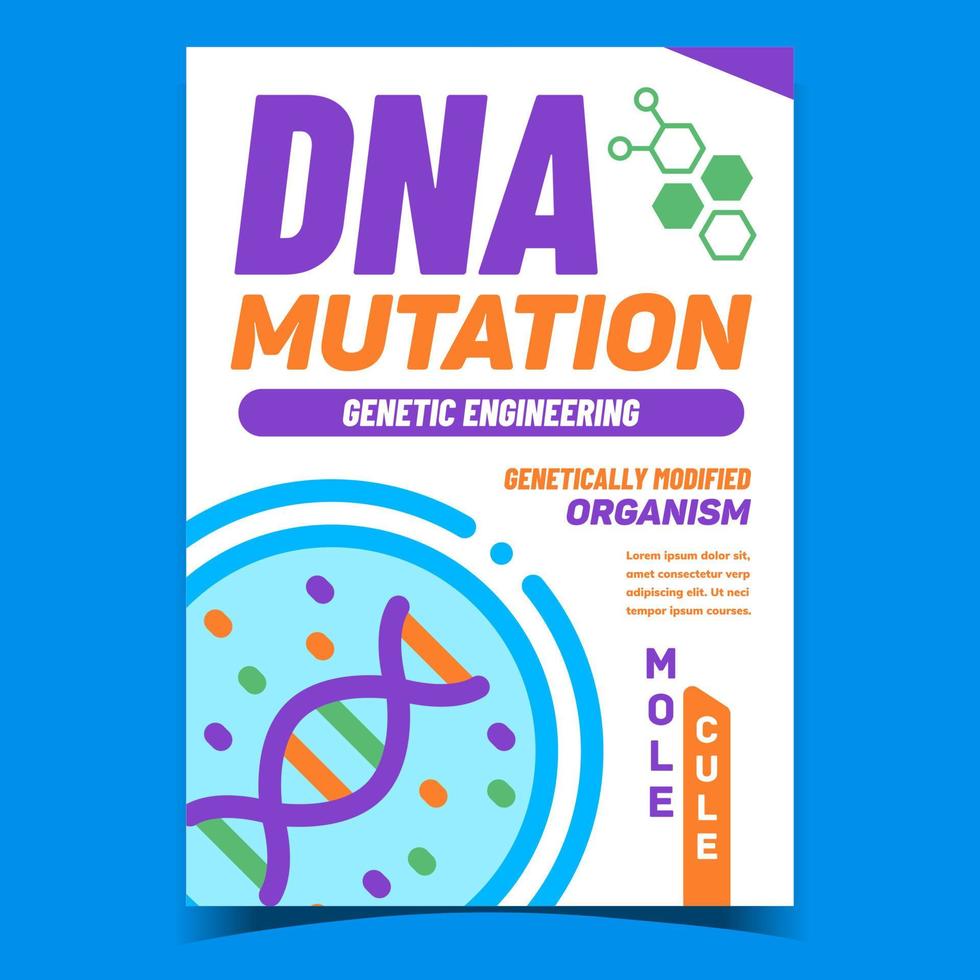 vector de cartel de promoción creativa de mutación de adn