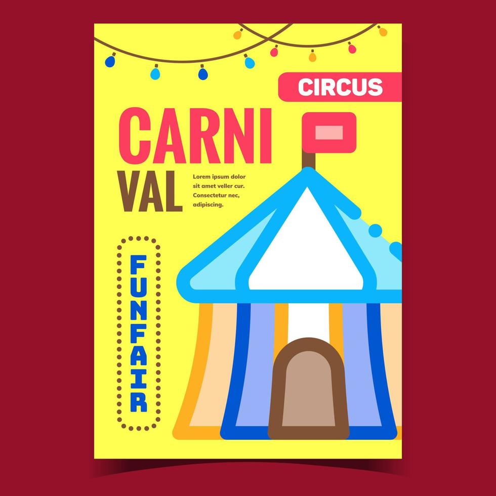 vector de banner de publicidad creativa de circo de carnaval