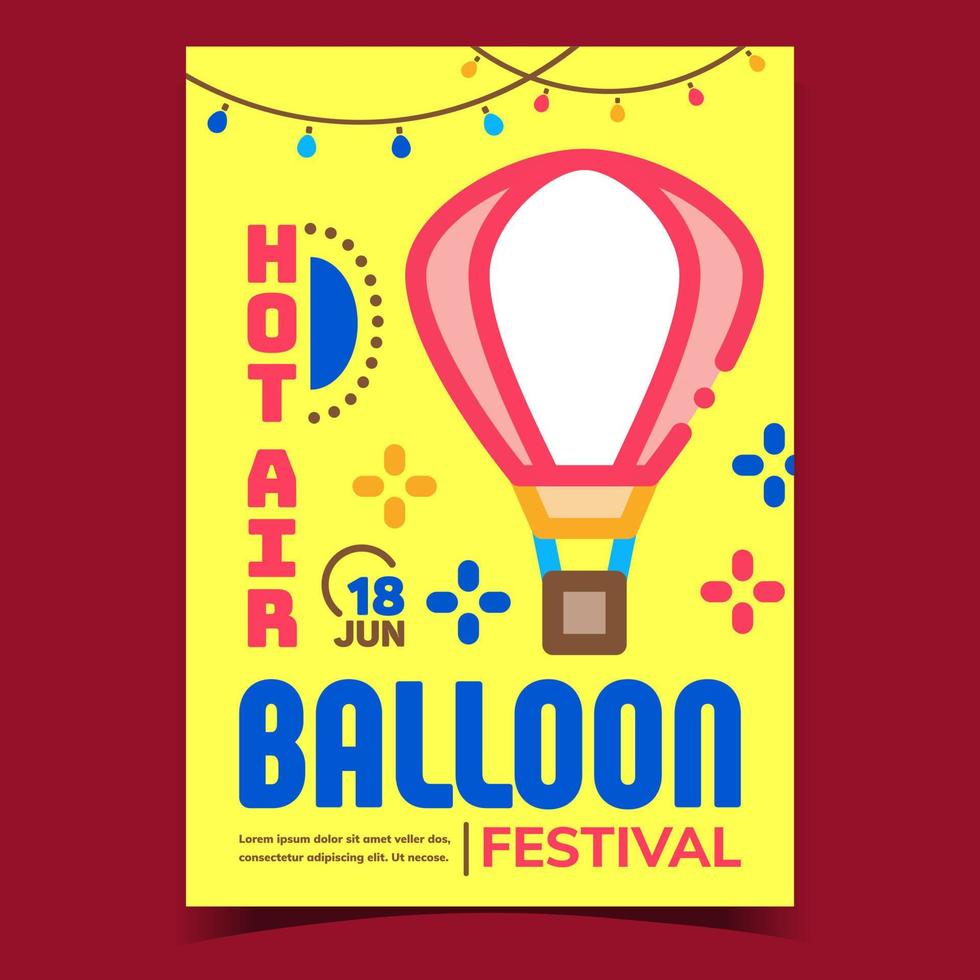 Hot Air Balloon Creative Advertising Banner Vector