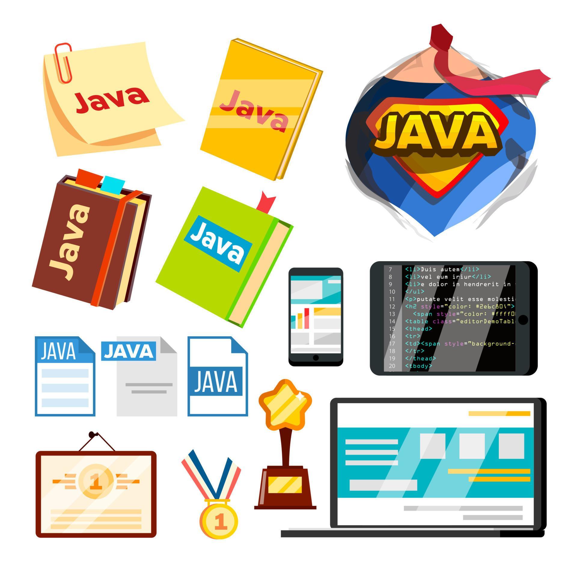 Collection Element Of Java Programming Set Vector 17392097 Vector Art ...