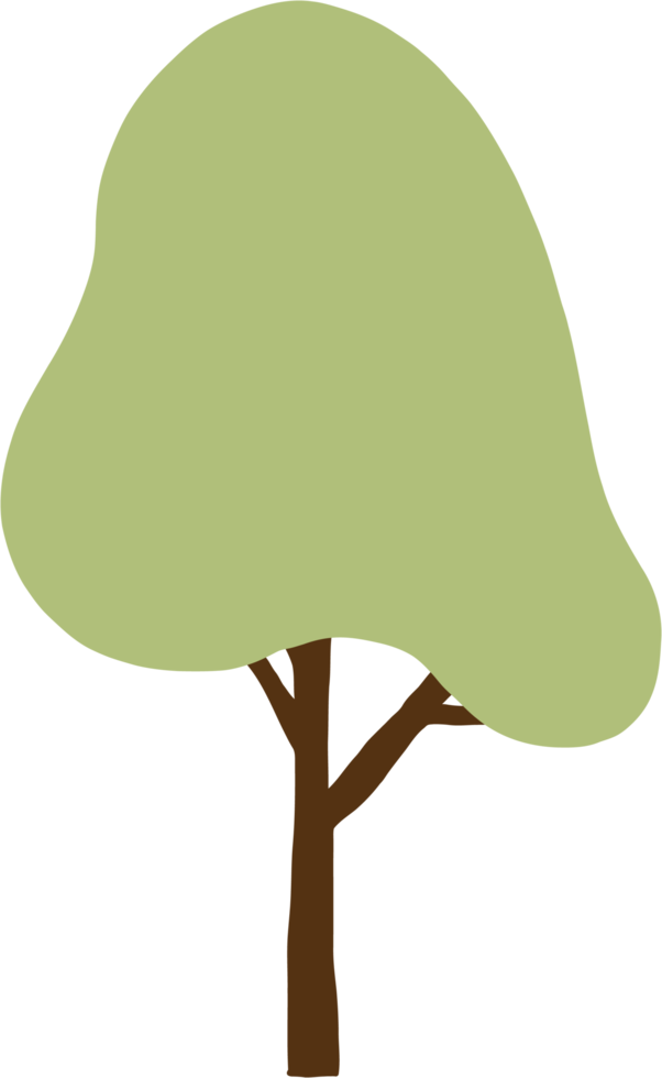 árbol de simplicidad dibujo a mano alzada diseño plano. png