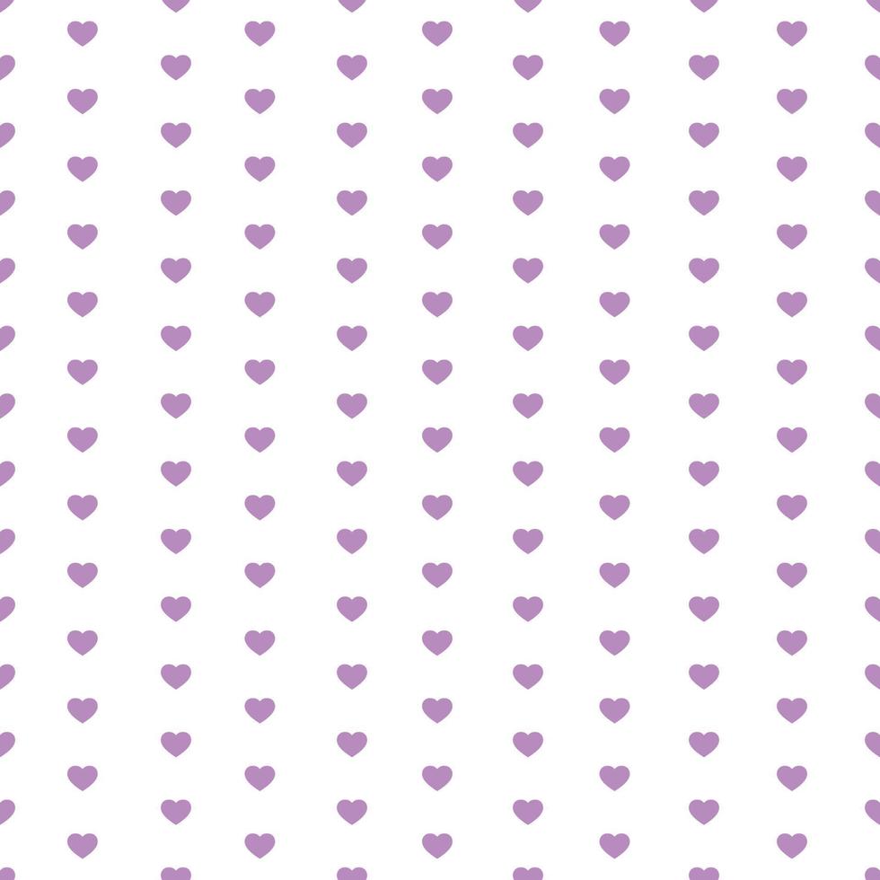 Purple Seamless Hearts Pattern On White Background vector