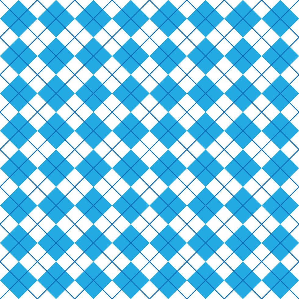 Simple Blue And White Seamless Argyle Square Pattern vector