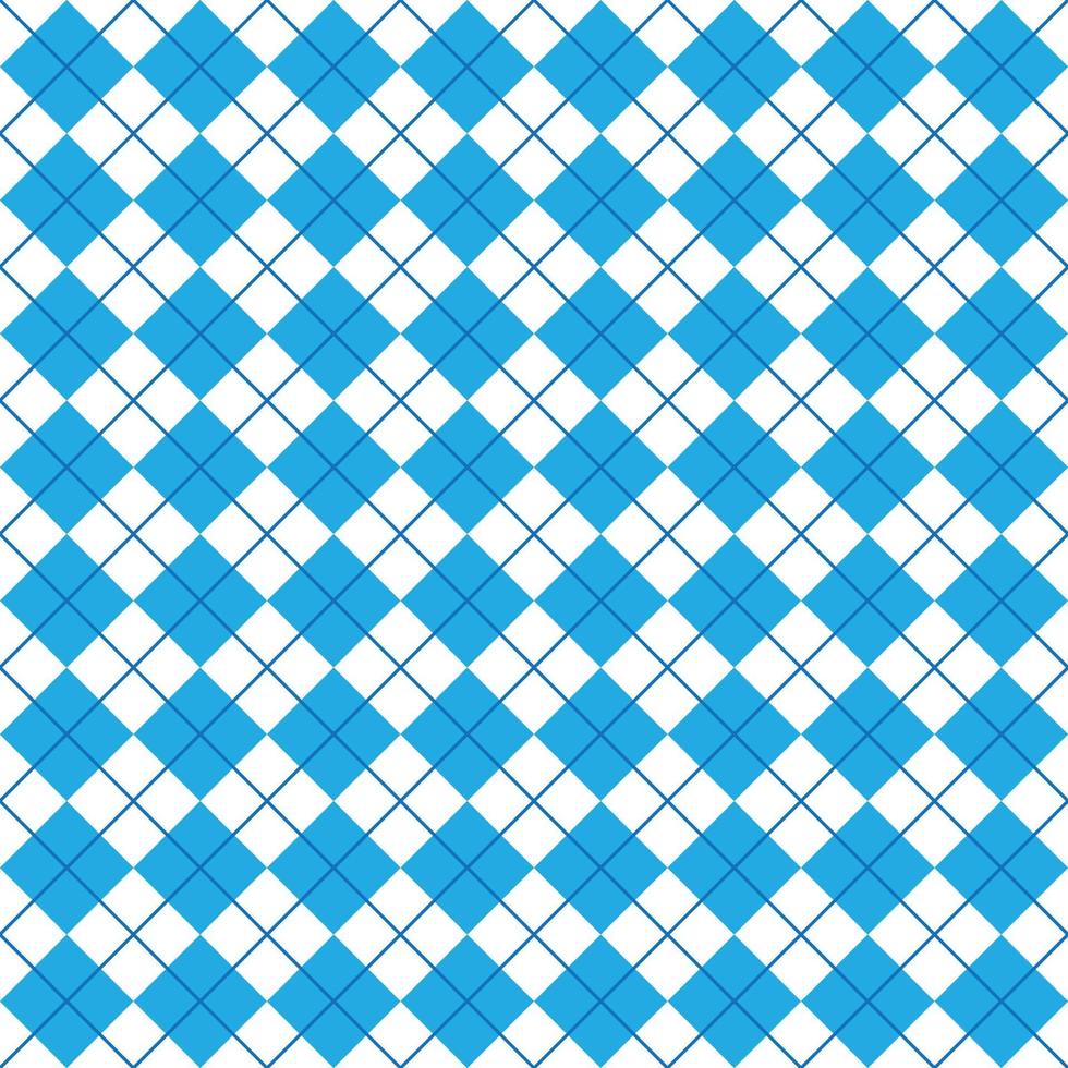 Simple Blue And White Seamless Argyle Square Pattern vector