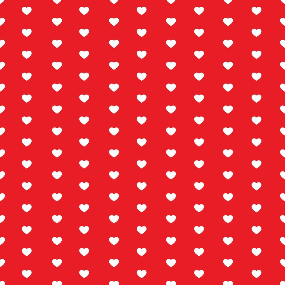 White Seamless Hearts Pattern On Red Background vector