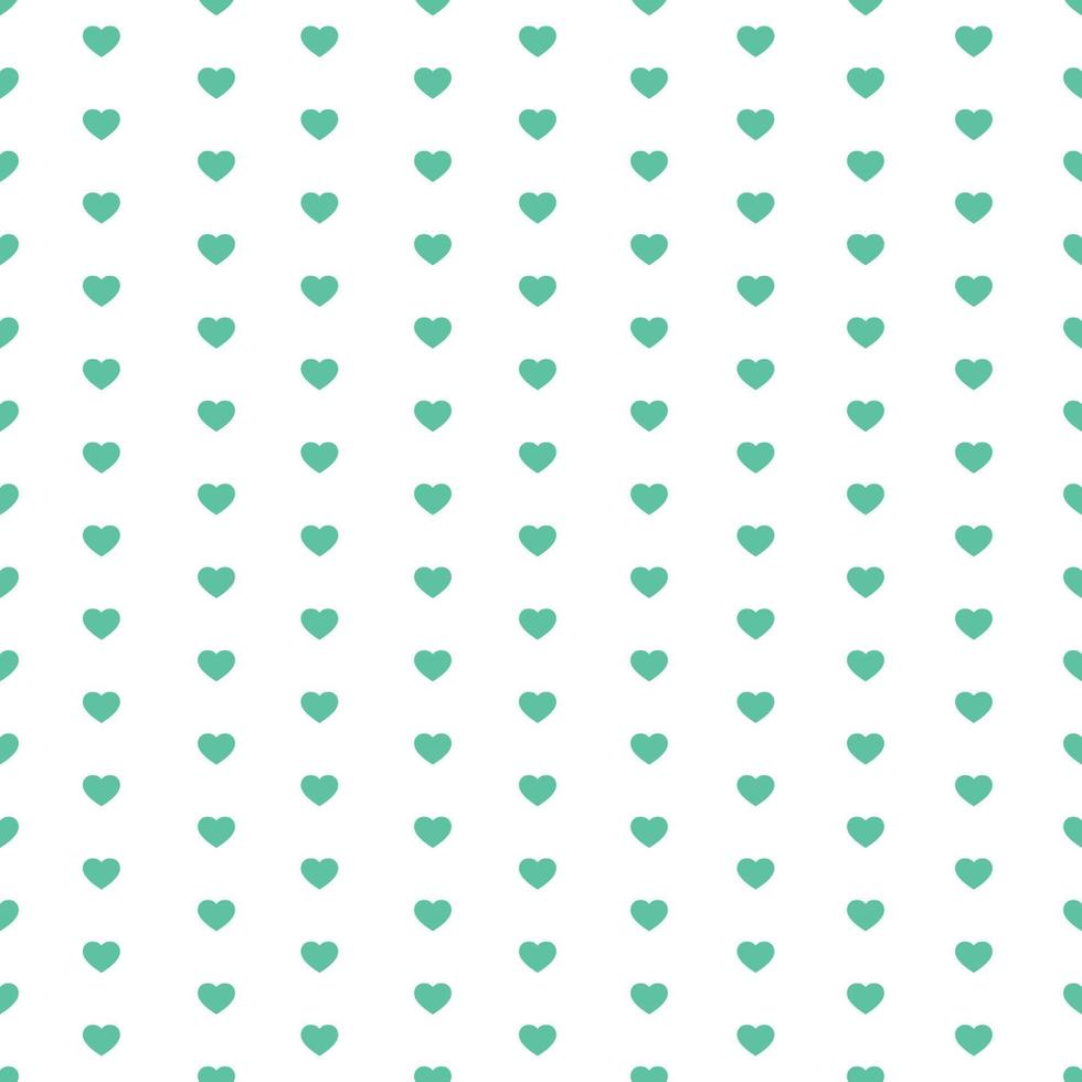 patrón de corazones transparente verde sobre fondo blanco vector
