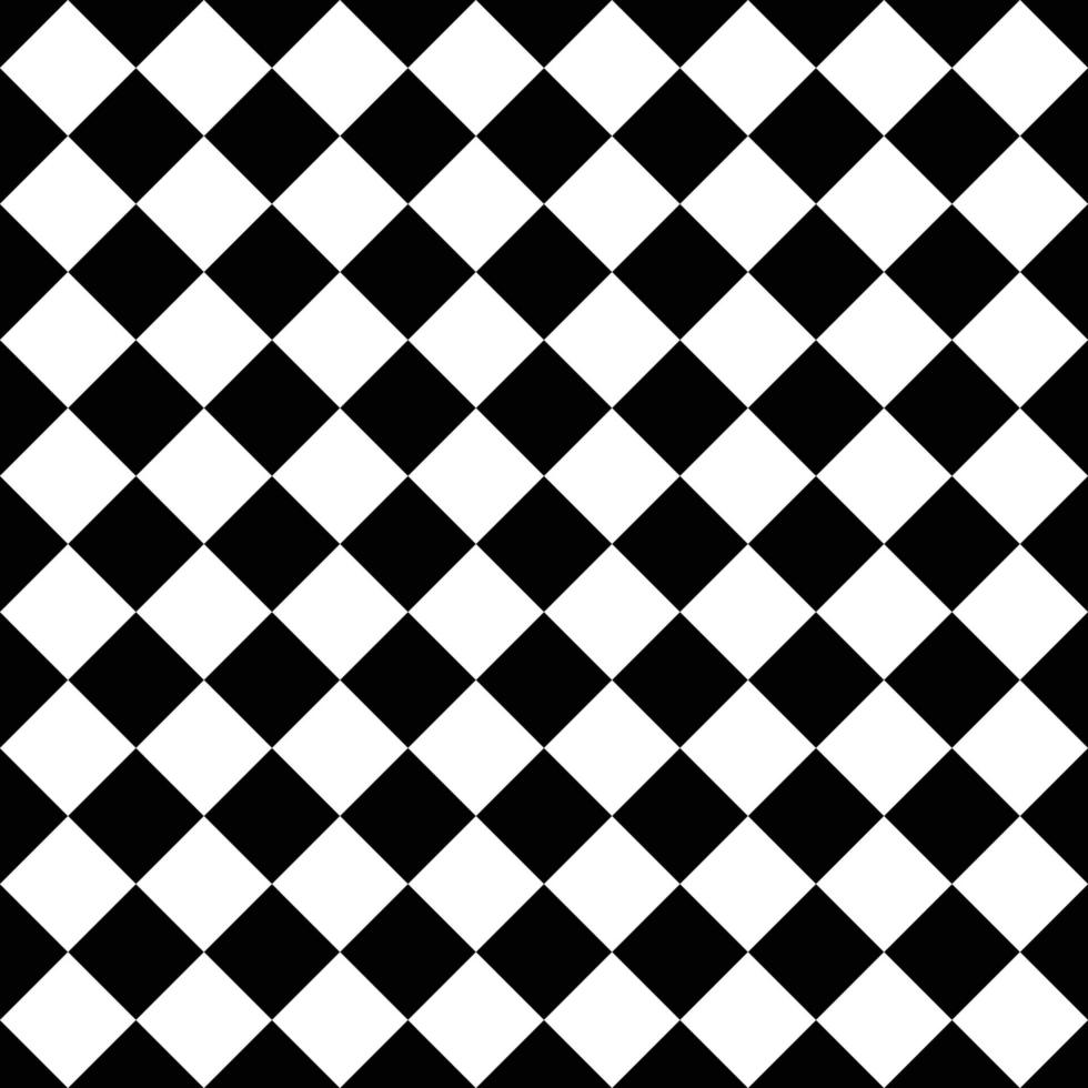 patrón de cuadrados y cuadros diagonales sin costuras en blanco y negro vector