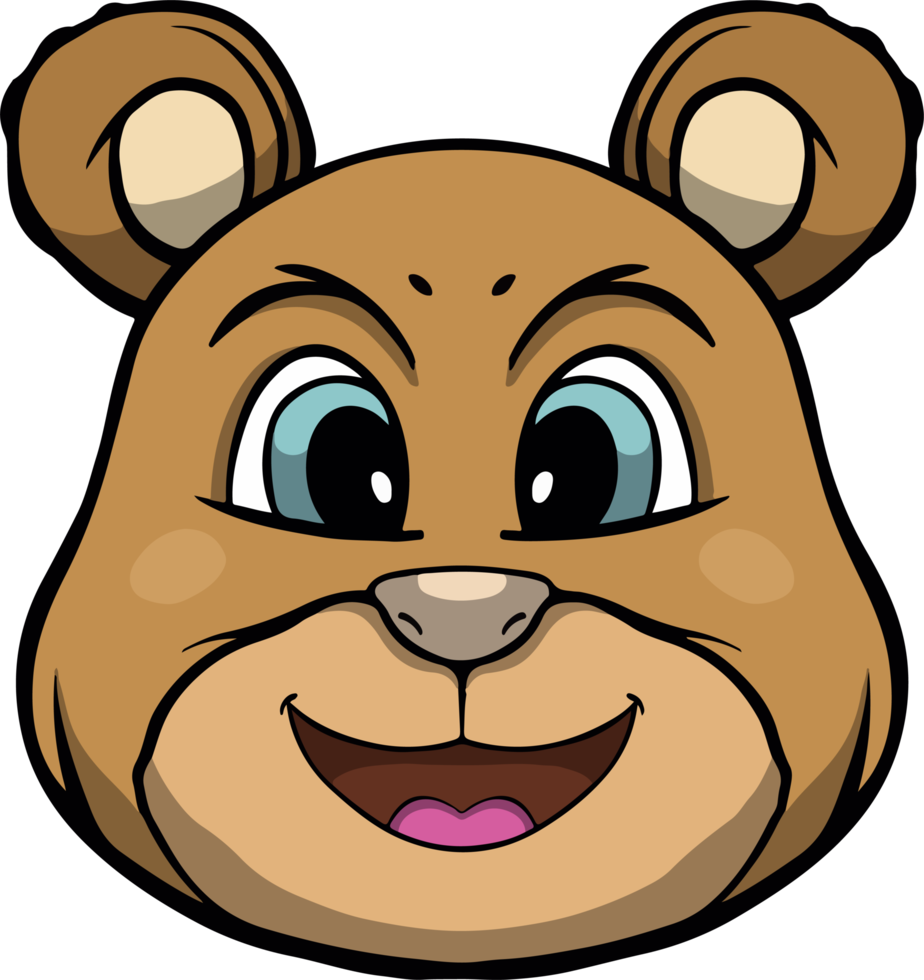 hand drawn head bear png