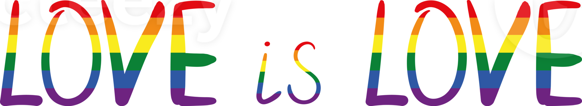 gênero, lgbt doodle letras de arco-íris. título amor é amor png