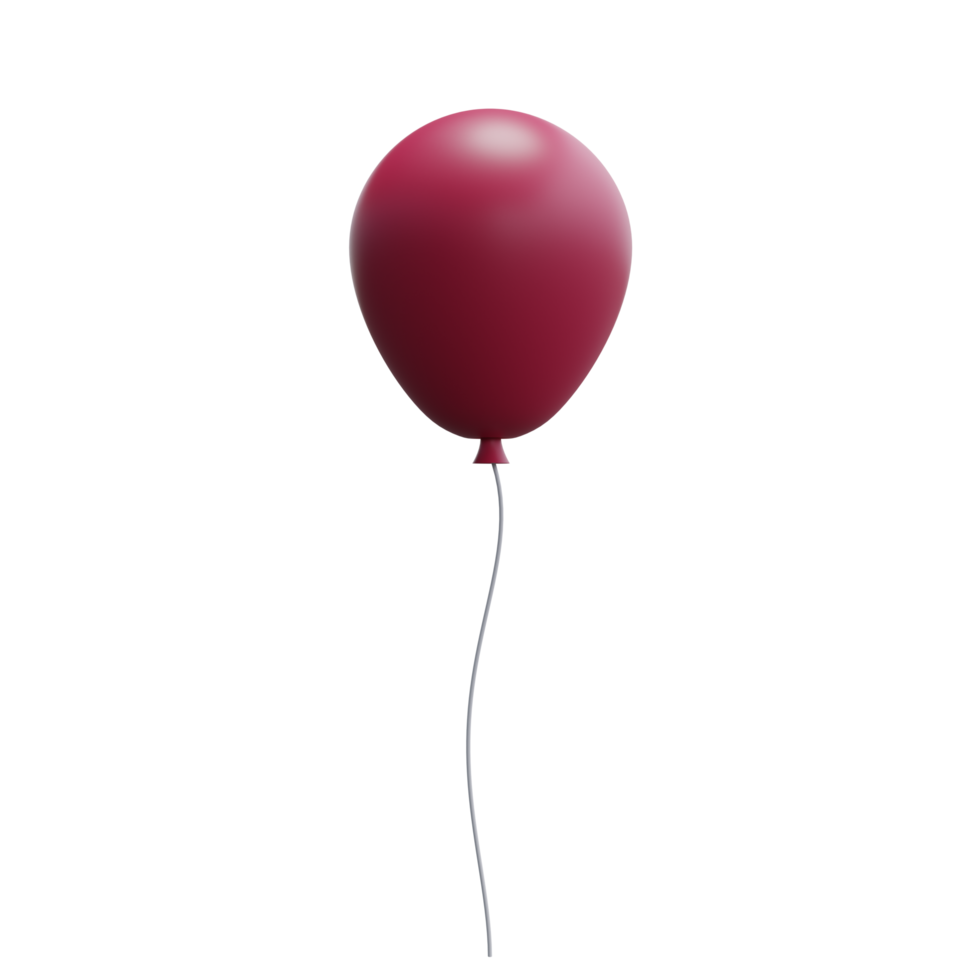 3d red balloon. 3d rendering. png