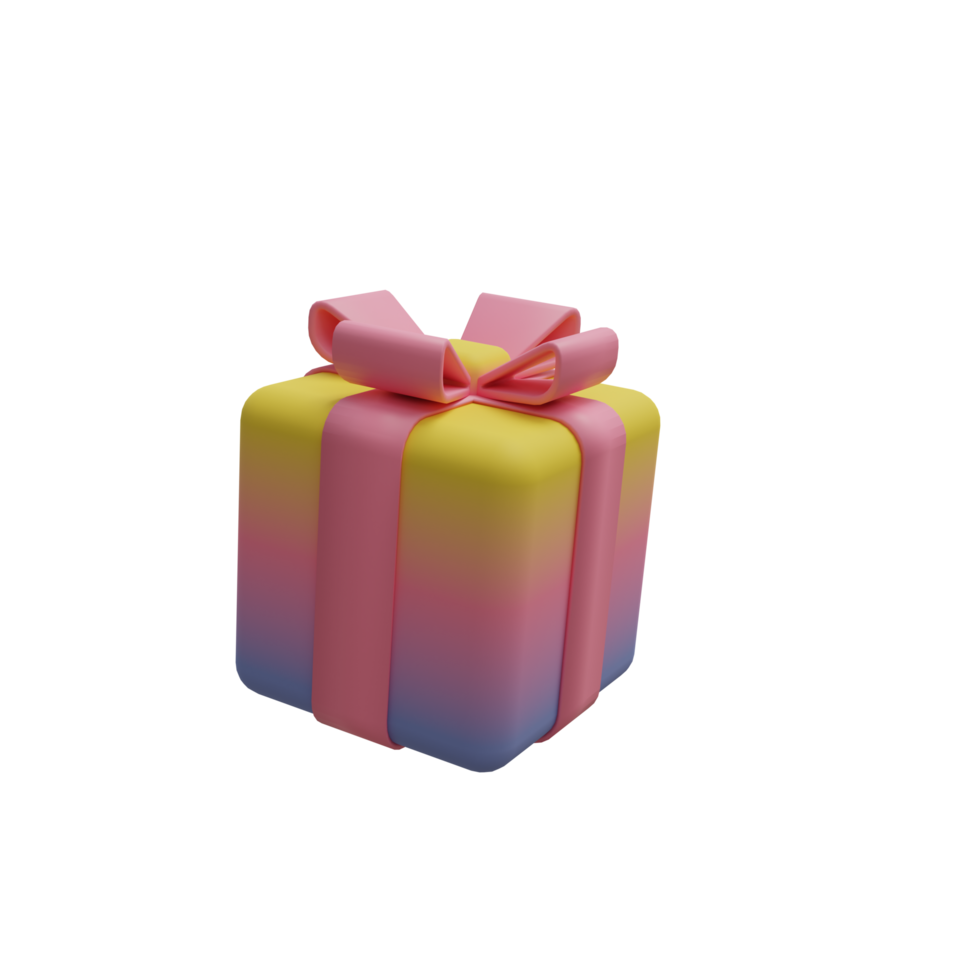 3D-Geschenkbox. 3D-Darstellung. png