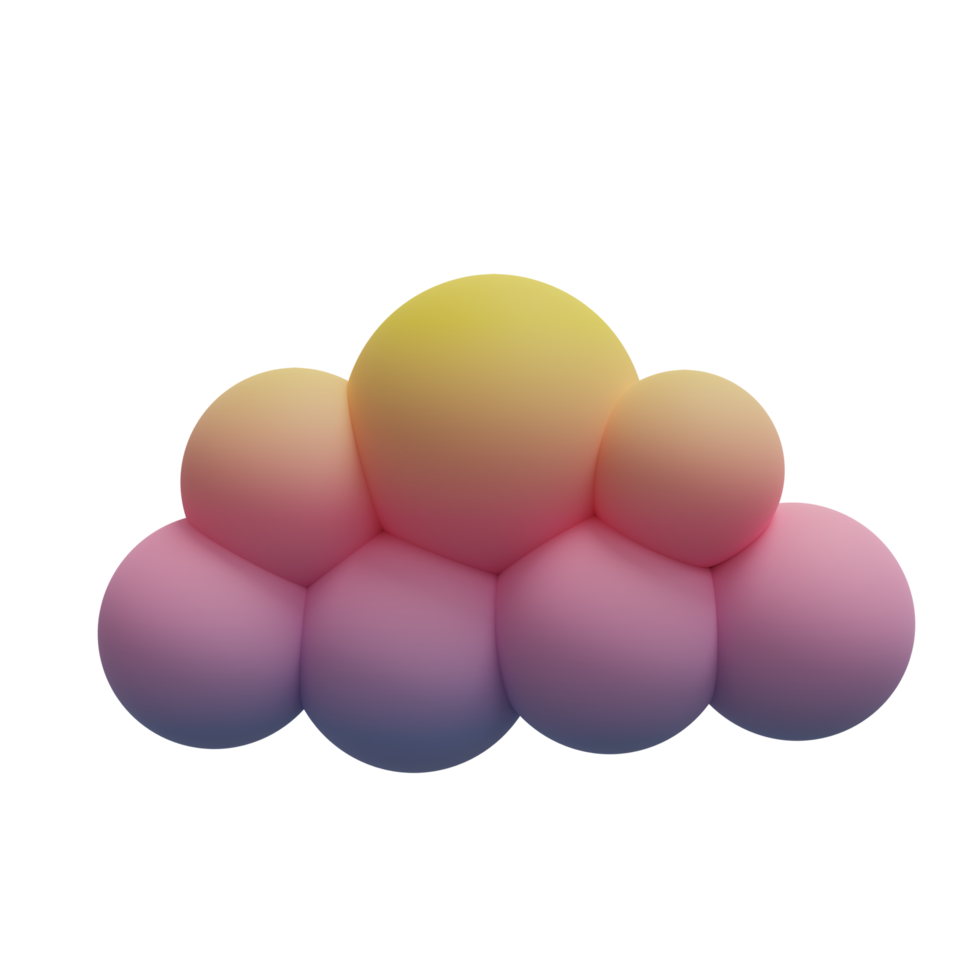 3d rainbow cloud. 3d rendering. png