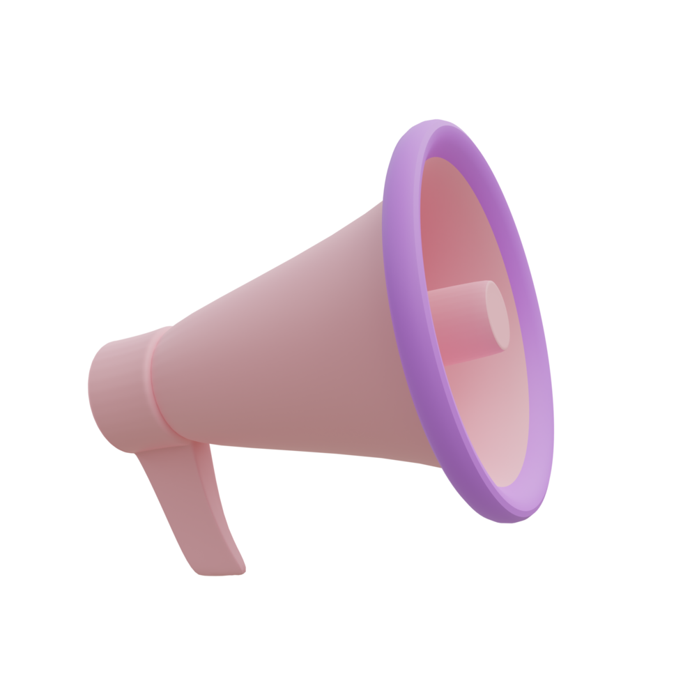 3D megaphone. 3d rendering illustration. png