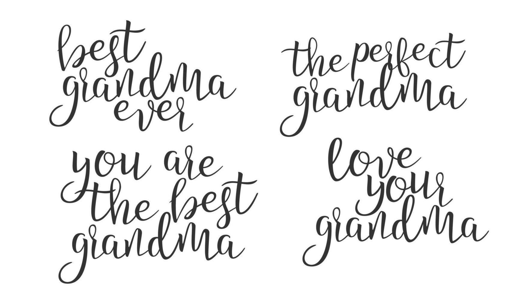 Modern Calligraphy Ink Of Word Grandma Vector
