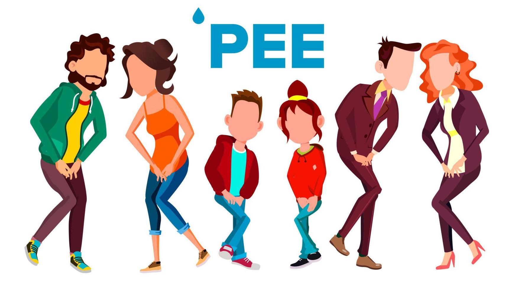 People Wants Pee Vector Banner Template With Text