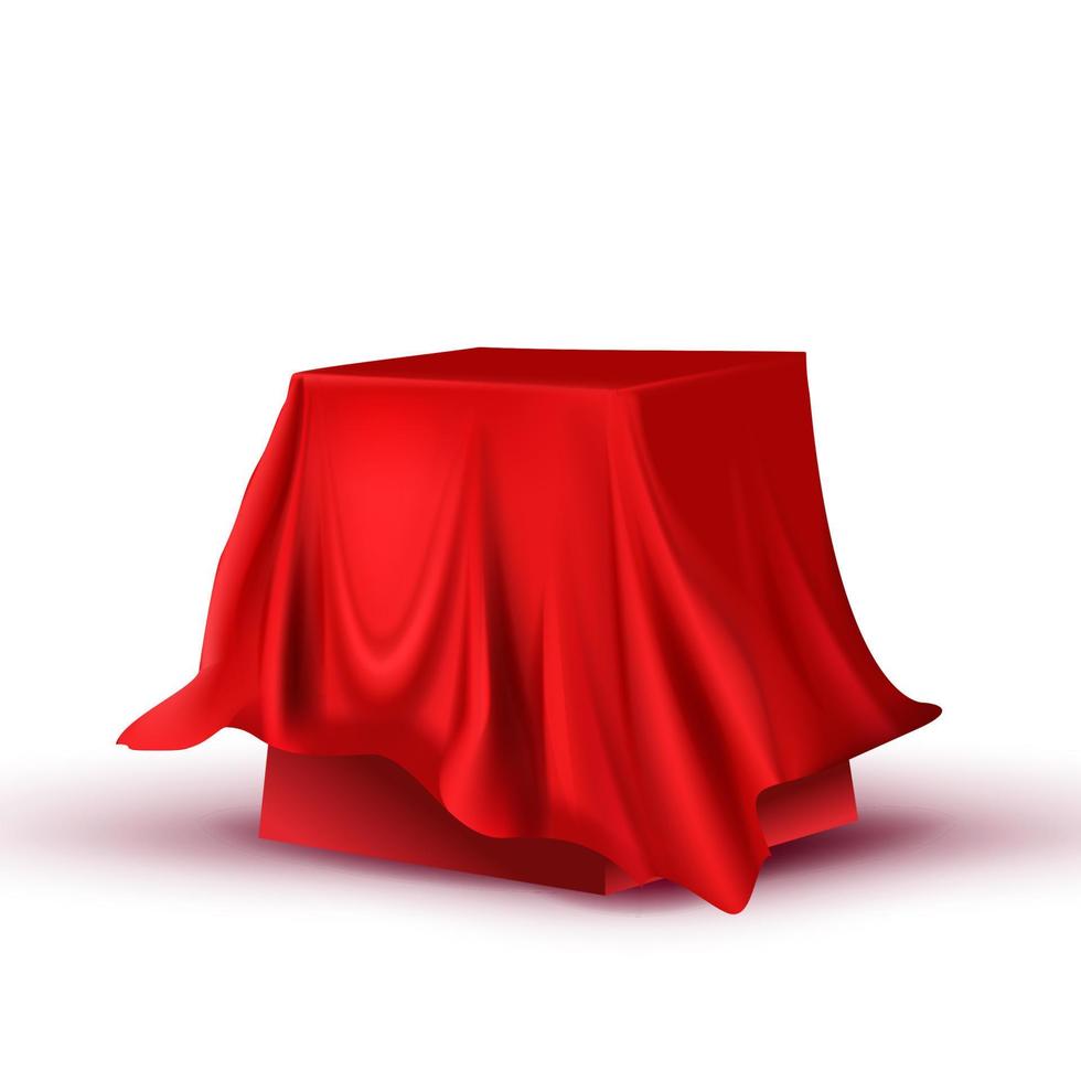 Design Hidden Red Tablecloth Square Table Vector