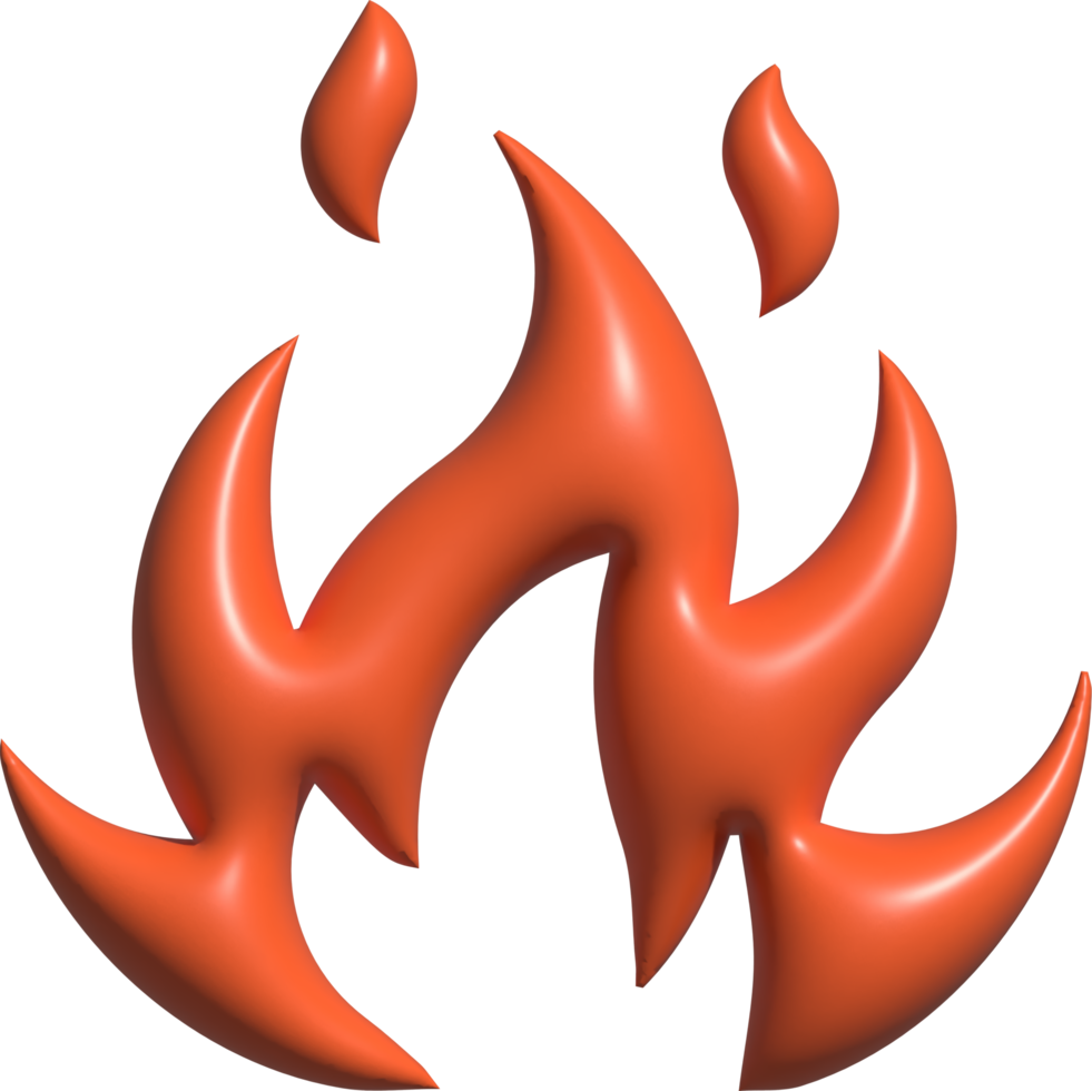 3d, icône, flamme, feu png