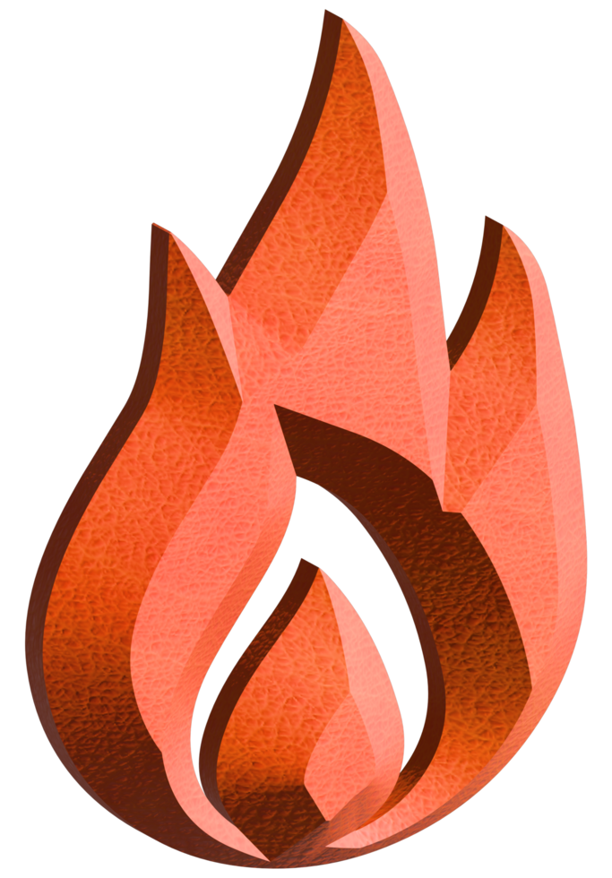 3D-Symbol Flamme Feuer png