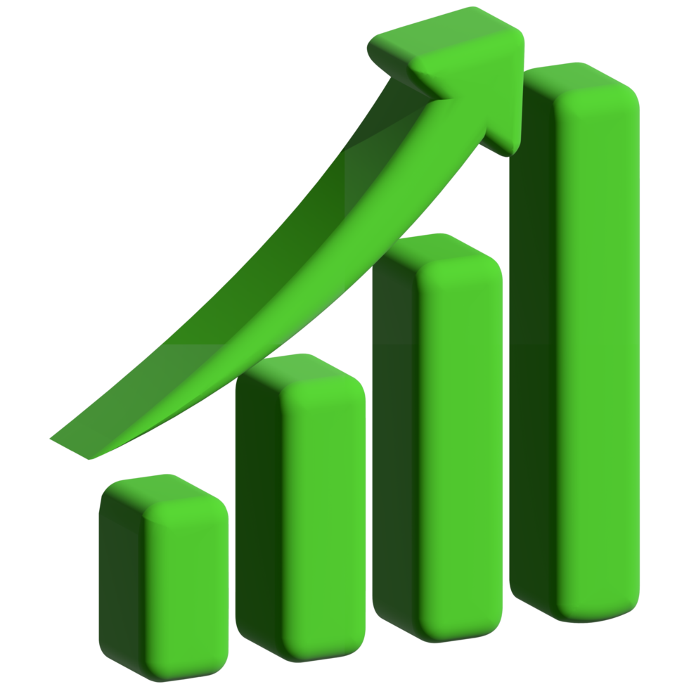 3d bar chart illustration png