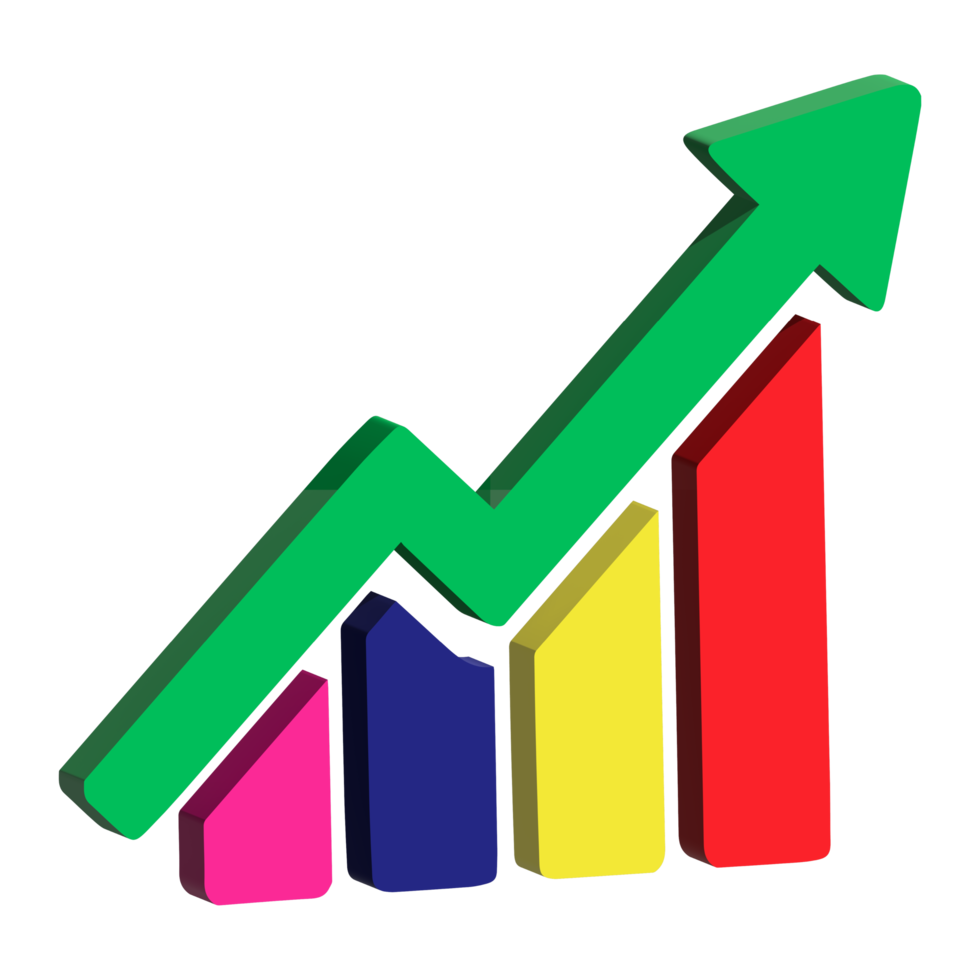 3d bar chart illustration png