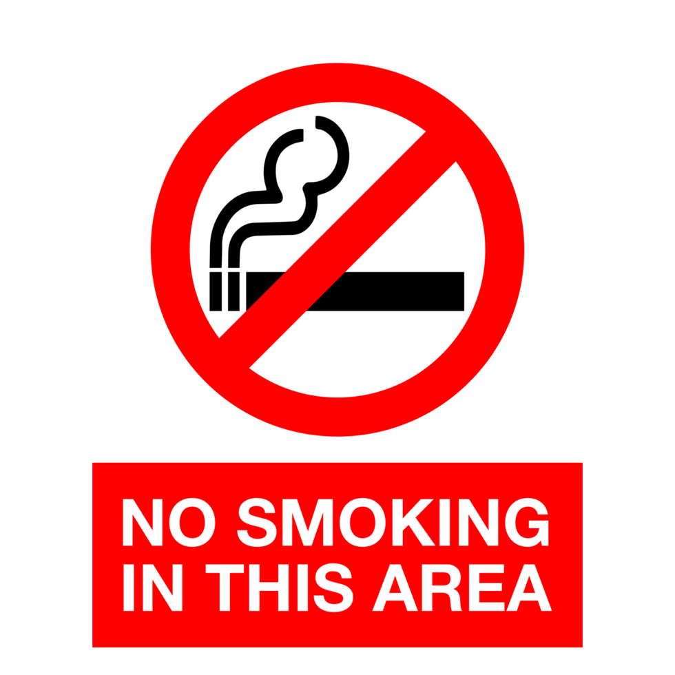 Nej rökning område tecken symbol på transparent bakgrund png