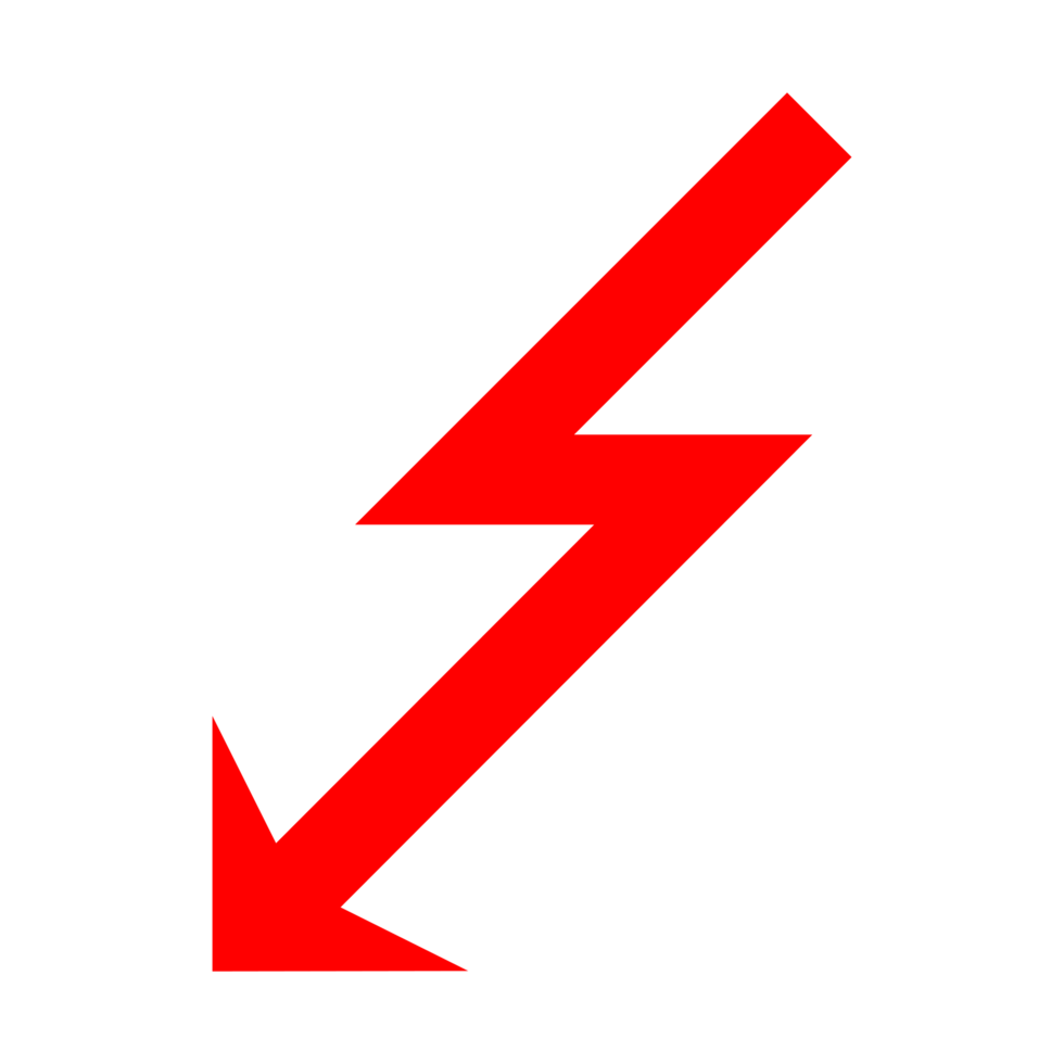 Zig Zag Arrow on Transparent Background png