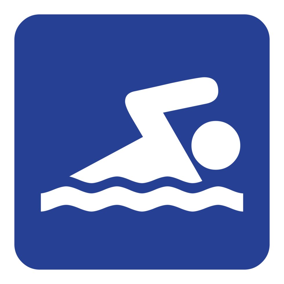 Swimming Sign Symbol on Transparent Background png