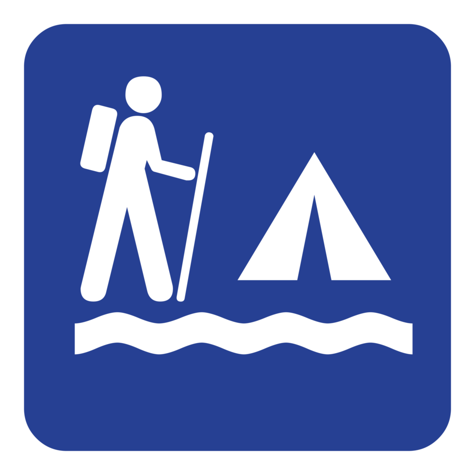 Hiking Icon Sign on Transparent Background png