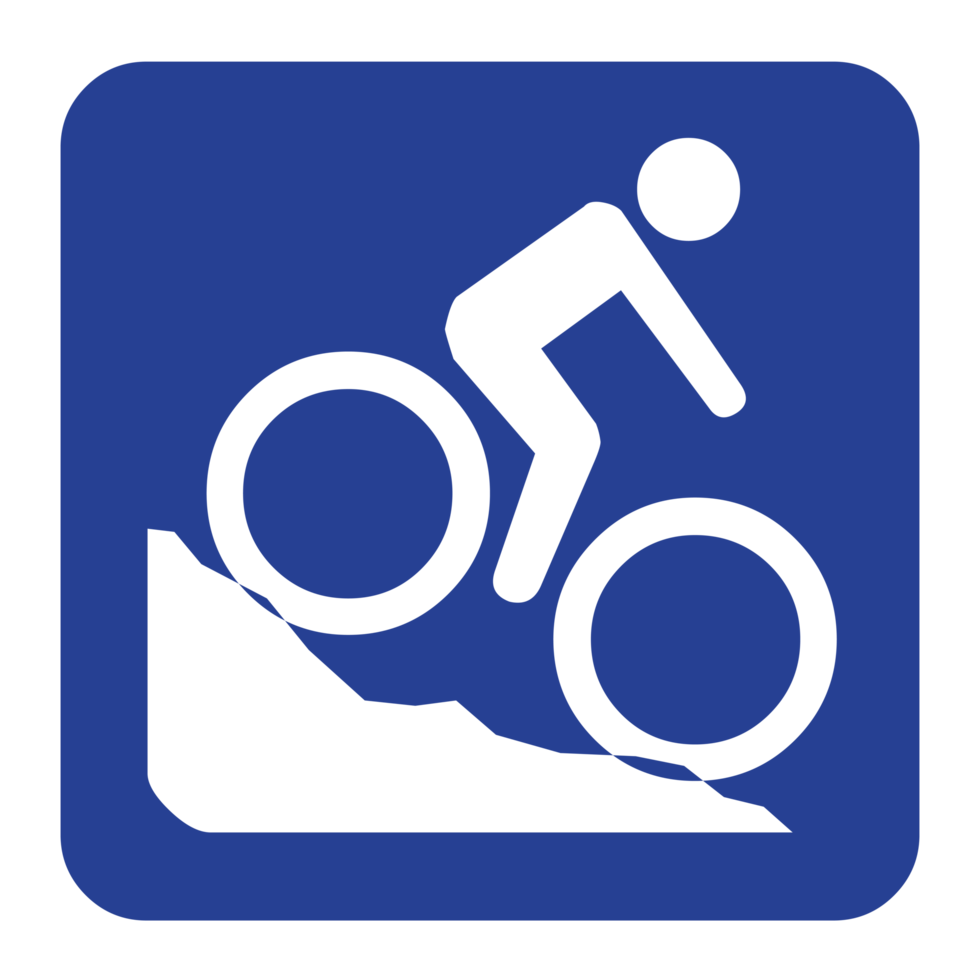 symbole de signe de vélo de descente sur fond transparent png