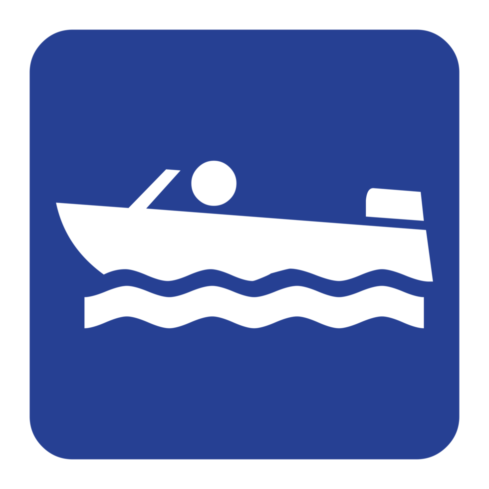 symbole de signe de bateau à moteur sur fond transparent png