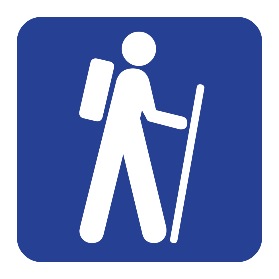 symbole de signe de randonnée sur fond transparent png