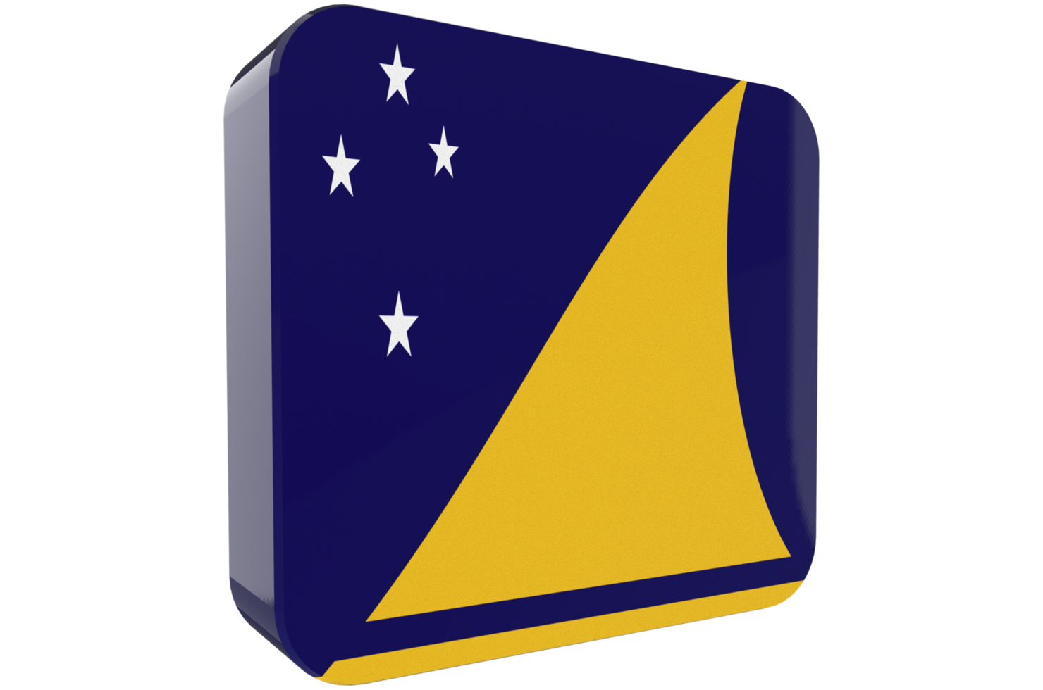 Tokelau-Flagge 3D-Symbol auf transparentem Hintergrund png