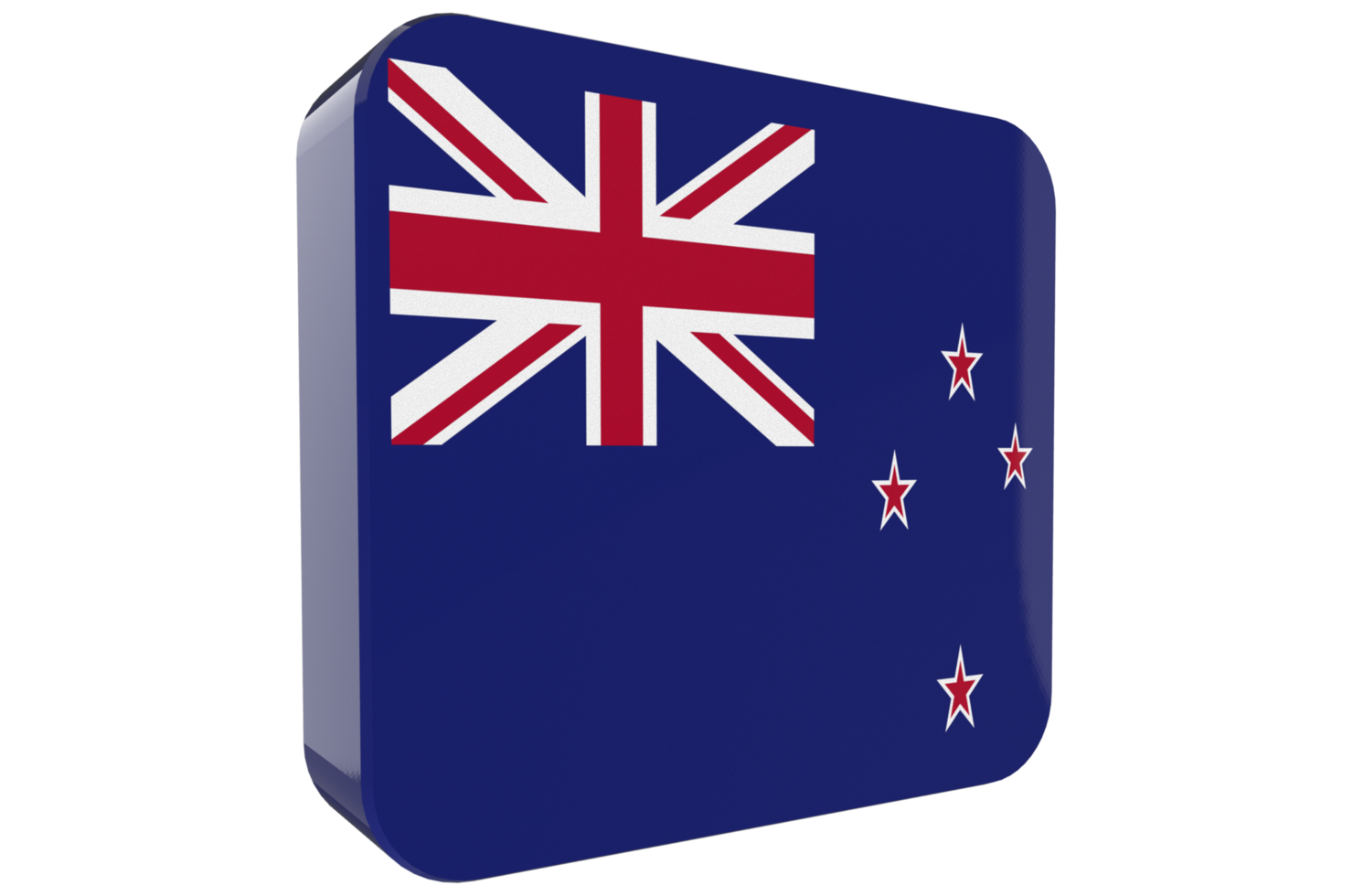 ny zealand flagga 3d ikon på transparent bakgrund png