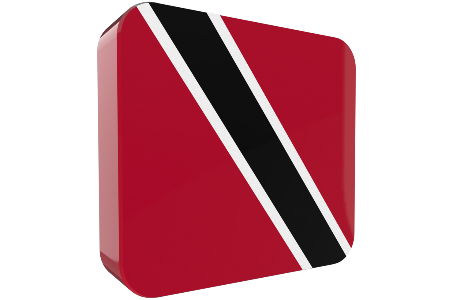 Trinidad and Tobago Flag 3d icon on transparent Background png