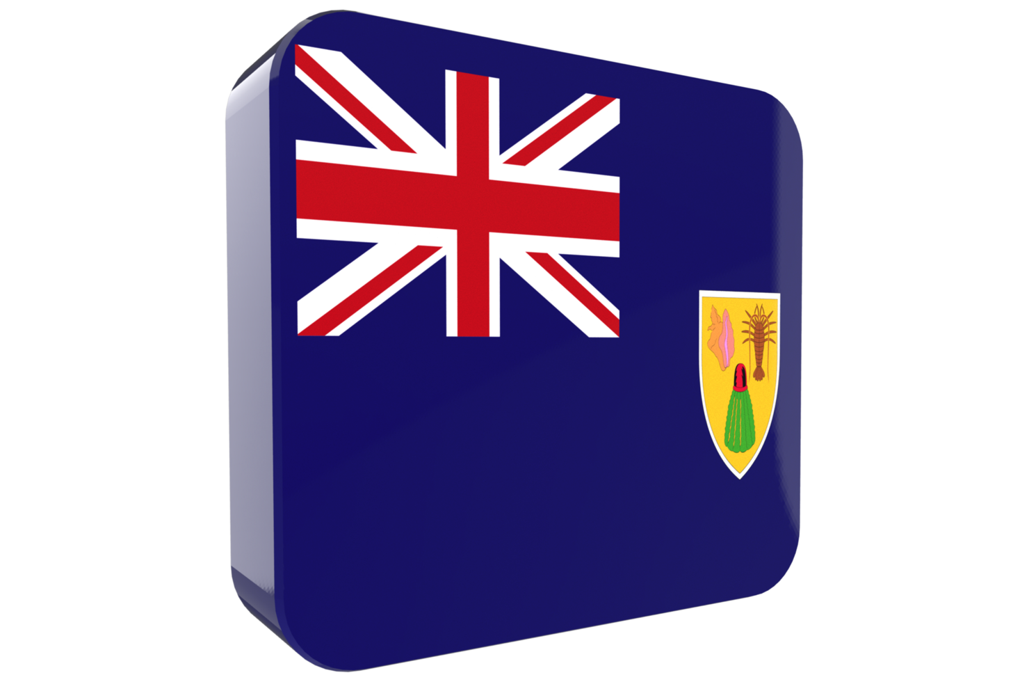 Tristan da Cunha Flag 3d icon on transparent Background png