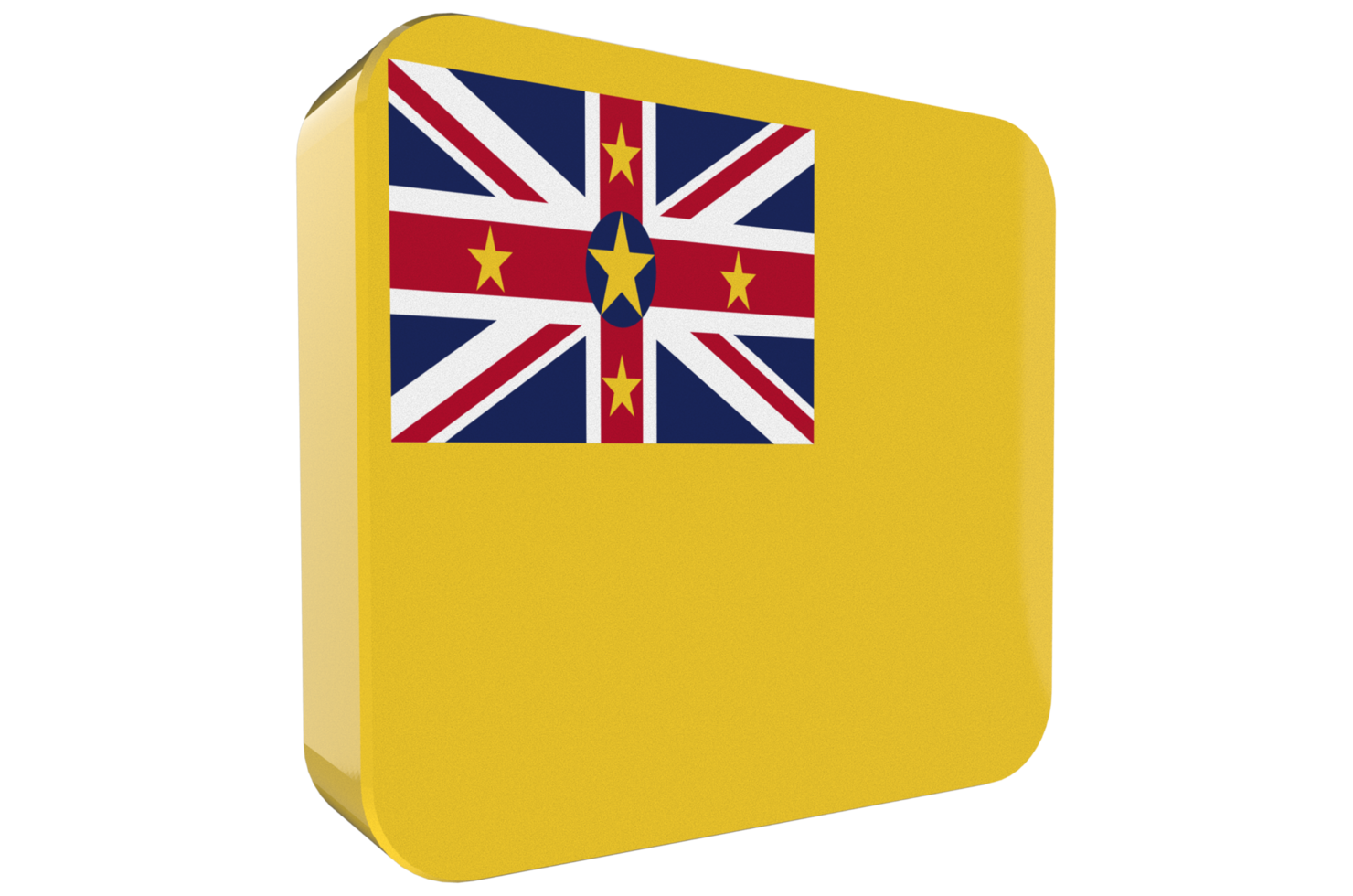 Niue Flag 3d icon on transparent Background png
